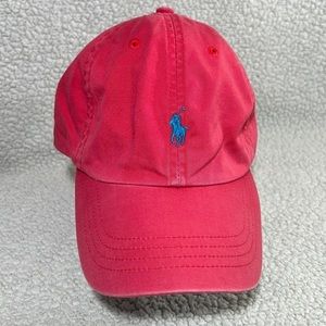 Polo Ralph Lauren Men's Cotton Chino Ball Cap in Pink/Blue